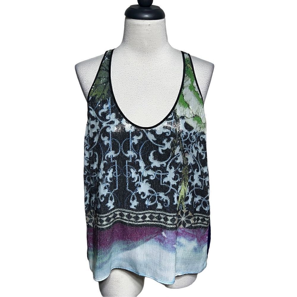 Clover Canyon Multicolor Sequin Tank Top Size Medium